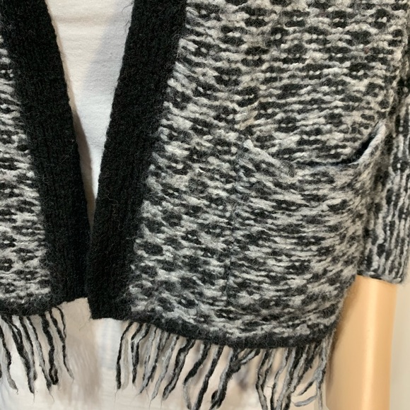 LOFT Open Front Cardigan fringe hem Wool Blend XS P - Picture 7 of 11
